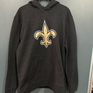 NWOT Fanatics New Orleans Saints Fleur de Lis Gray Pullover Hoodie, Men's L
